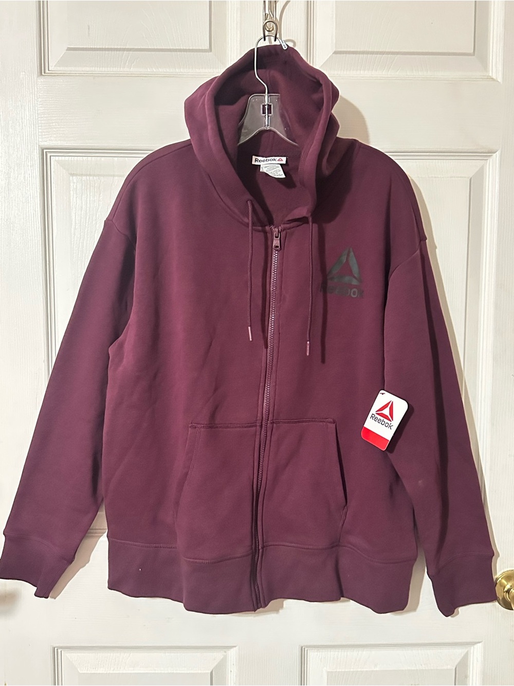 Reebok Men’s Burgundy Full-Zip Hoodie Jacket